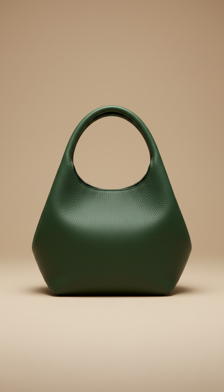 Sculptural Leather Tote Bag With Oversized Handles